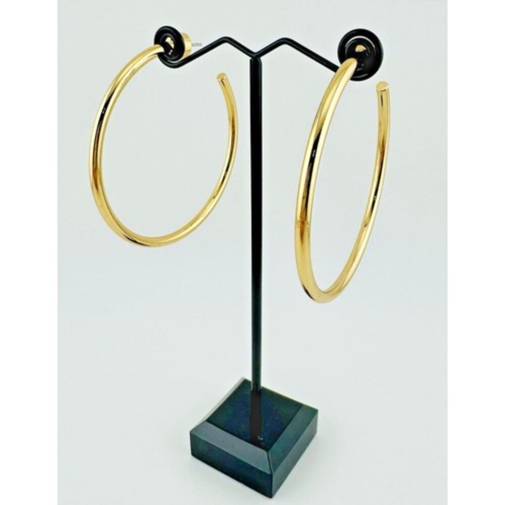 Banana Republic 10k Gold Plated Chunky Statement Hoop Earrings 2.25”